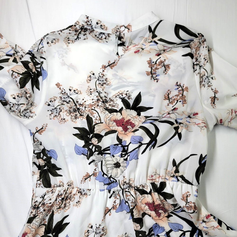 Shein Dress Womens Large White Floral Long Sleeve Maxi Flowy Boho Spring Elegant - Picture 6 of 13
